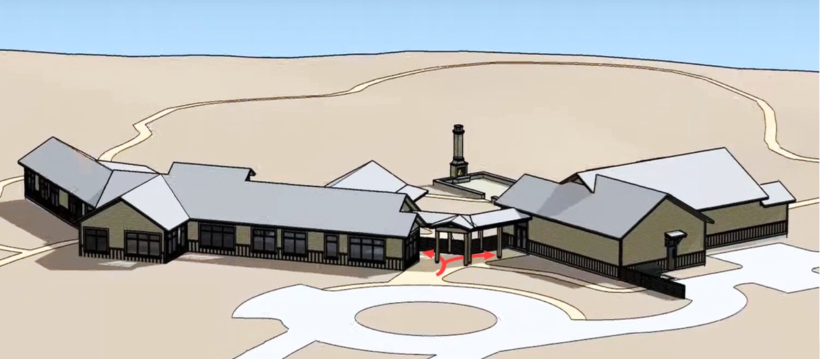 aerial view of entryway